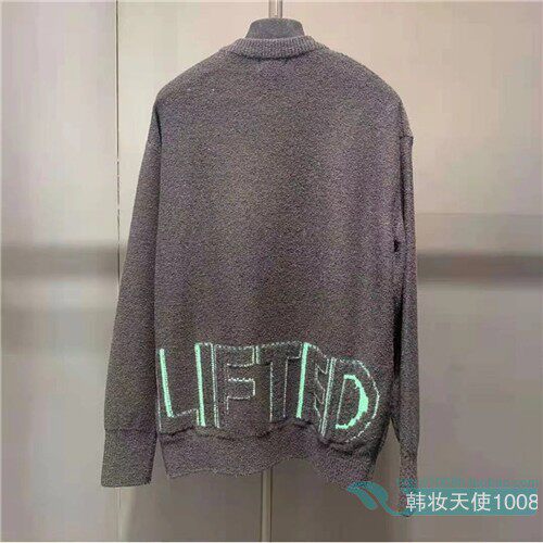 SYSTEM High-end men's clothing South Korea 21 spring cotton wool knitted sweatshirt SH2B-0KRN005 BK black