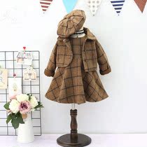 Tide girls winter small fragrant wind suit new Korean style woolen cloth coat vest skirt hat three-piece dress
