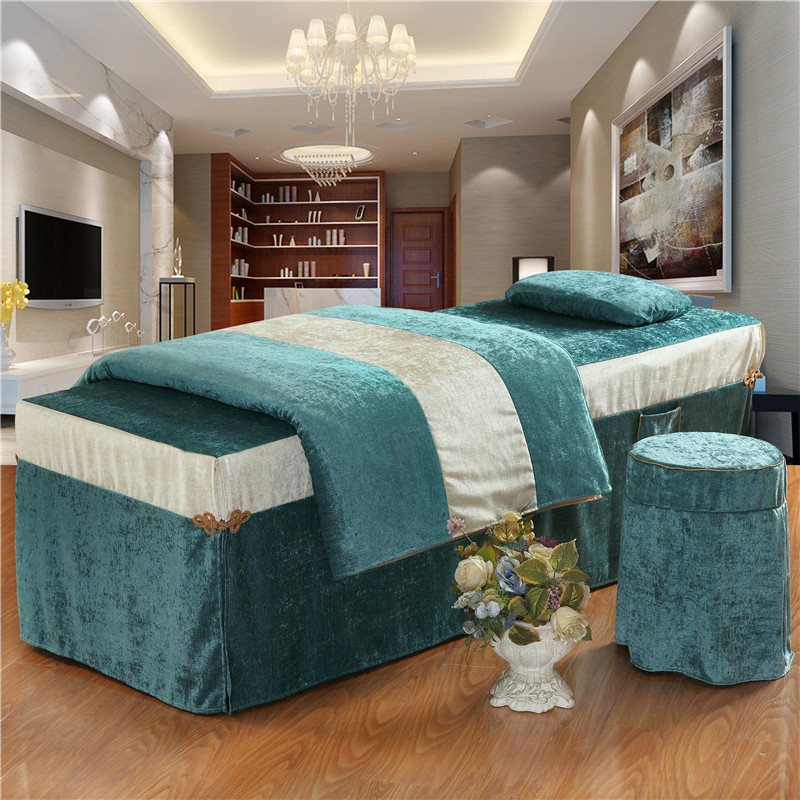 Cao cấp đẹp bedspread denim cao cấp của Trung Quốc tinh khiết màu xám da Tổng Body của pháp trị liệu massage đơn giản sang trọng - Trang bị tấm mua ga giường spa