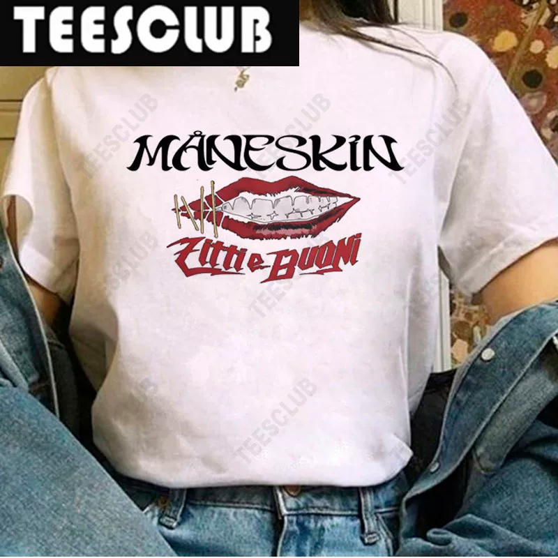 Манескин Хип Хоп футболка Maneskin с коротким рукавом