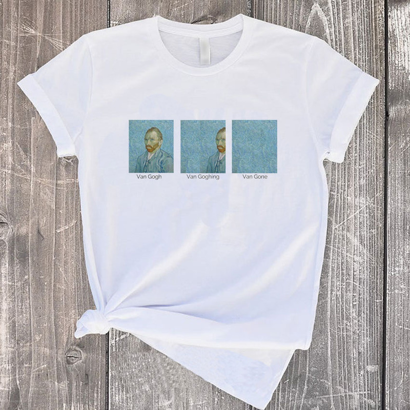 Unisex Van Gogh Funny T-Shirt, Trendy Fashion for Women, Van Gogh Aesthetic Graphic White T-Shirt Unisex Van Gogh Funny T-Shirt, Trendy Fashion for Women, Van Gogh Aesthetic Graphic White T-Shirt