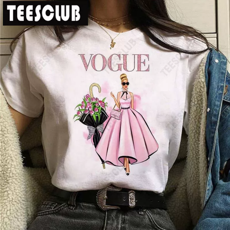 [Vogue Lip T Shirt Женская футболка с ярким принтом губ]