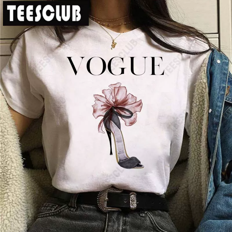 [Vogue Lip T Shirt Женская футболка с ярким принтом губ]