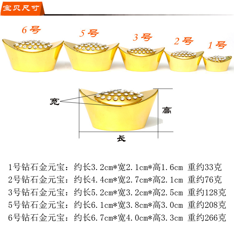 Khai trương một thỏi vàng và bạc may mắn may mắn Jucai Wangcai hợp kim đồng nguyên chất nhỏ nhân dân tệ đồ trang trí phong thủy cách trang trí phòng khách nhà vuông