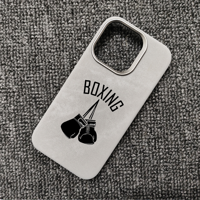 Magnetic Microfiber Velvet Mobile Phone Case Suitable for iPhone 15 Pro Max Apple 14Pro12Promax Boxing Game Gloves Boxing Sports Pattern Peripheral Protective Cover