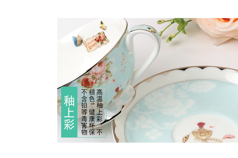 Floris cà phê kiểu Anh với xương cốc cốc đĩa cà phê tách trà chiều trà cốc cốc gửi thìa - Cà phê dụng cụ cà phê