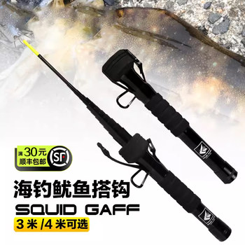 Squid Fishing Tool Lure for Sea Rock Fishing, Shore Casting, Squid Hooking, Net, Telescopic Anchor Hook Rod, Portable for Cuttlefish and Squid