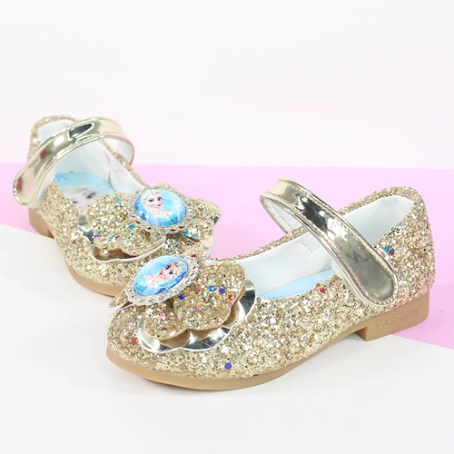 Детская обувь на высоком каблуке для принцессы для кожаной обуви, подходит для подростков, «Холодное сердце»