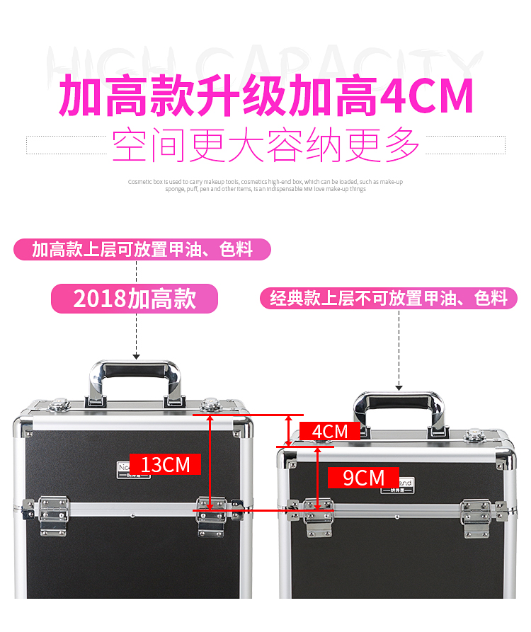 Trường hợp chuyên nghiệp xe đẩy mỹ phẩm di động cửa lớn với trang điểm móng tay làm tóc làm đẹp bán hộp công cụ nhiều lớp vĩnh viễn - Các công cụ làm đẹp khác khuôn kẻ chân mày