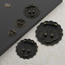 Antique zinc alloy small lock buckle with retro buckle flower and bird box buckle dark buckle decorative buckle bronze bronze