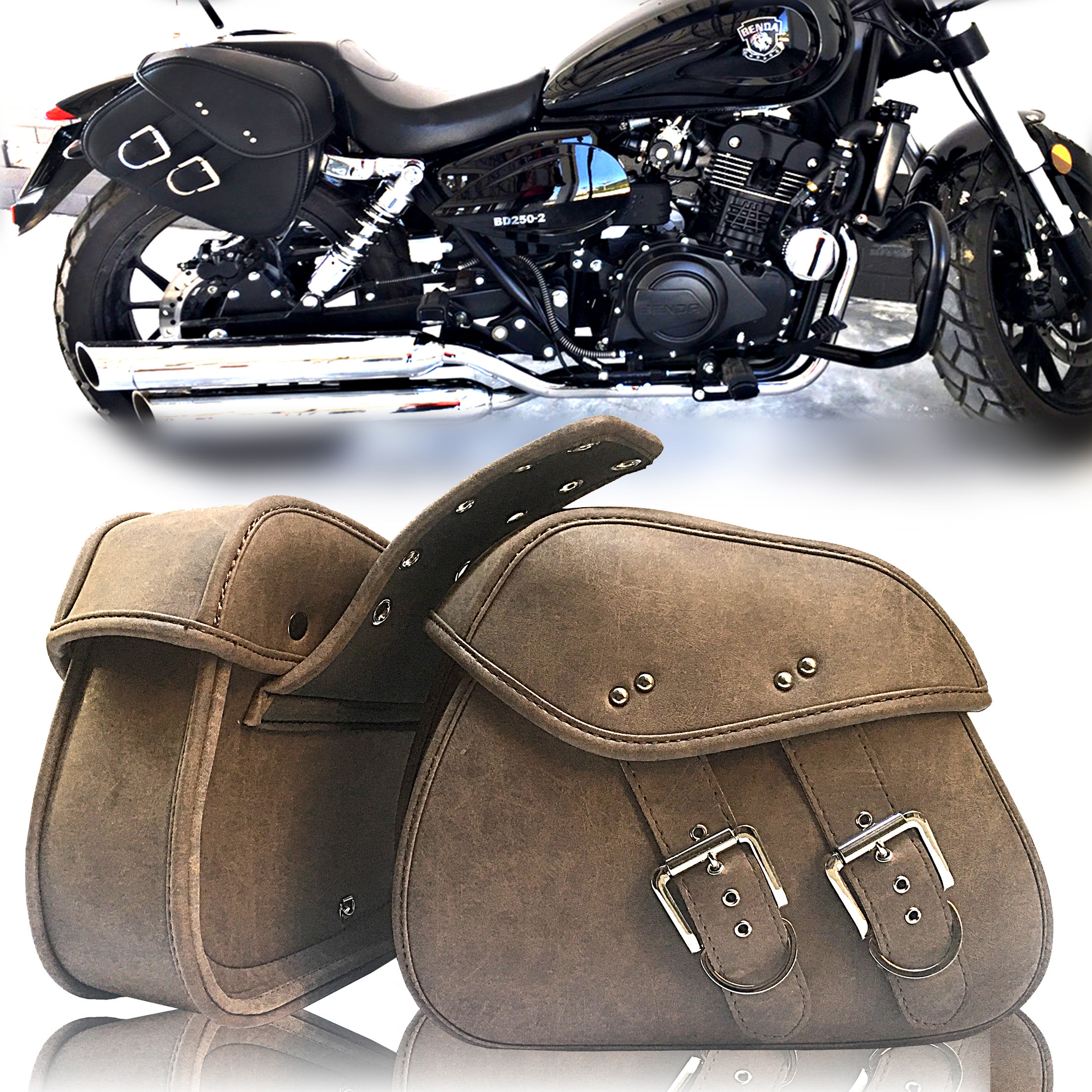 Motorcycle side pack Shandong Jinjila trailer cruise prime car GV300 Longjia V Bar CM saddle bag waterproof