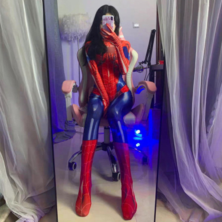 Sakura Putai Sexy Shake Sound Black Spider-Man MJ Tight Clothes Female Animation cos Clothing Net Red Open Full Pack