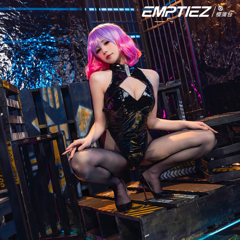 Sakura Platform Mask Alliance Luna Luna Sexy High-Slit Cosplay Bodysuit Latex Mask Figure Female