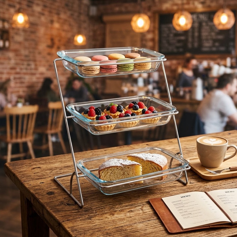 Buffet Table Hotel Glass Fruit Plate Side Dish Salad Display Rack Storage Rack Multi-Layer Commercial Utensil Container Buffet Table Hotel Glass Fruit Plate Side Dish Salad Display Rack Storage Rack Multi-Layer Commercial Utensil Container