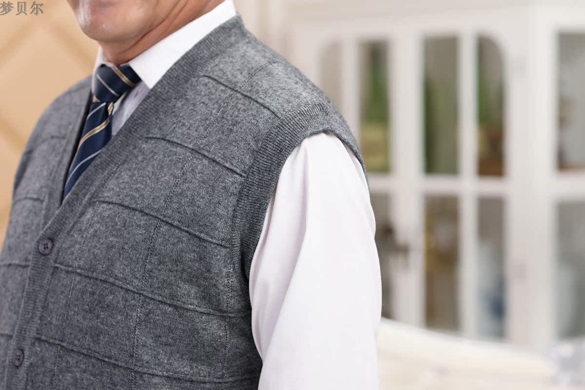 2018 mới trung niên áo len len cha cộng với size áo len vai len đan áo len độn áo len nam hàn quốc