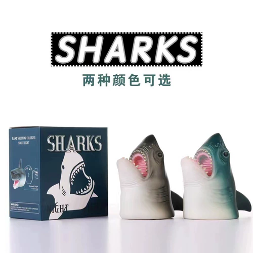 Разноцветная силиконовая акула, ночник на стену, атмосферная настольная лампа для кровати