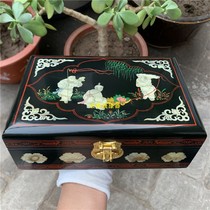 Yangzhou Luodian lacquerware jewelry box inlaid shell jewelry box Wooden Mothers Day gift