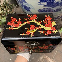 Pingyao push light lacquer lock jewelry box Princess storage box Teachers Day gift