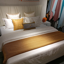 Modern light luxury multi-piece set yellow hotel villa furniture exhibition hall home store model room display bedding