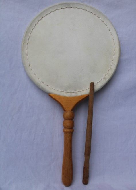 Fan drum 9 inch pure cowhide fan drum drum drum flat drum temple Buddhist utensils Buddhist supplies Magic instruments