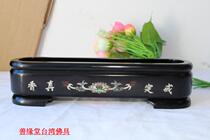 Croom line incense burner incense burner incense 8 8 8 inch Taiwan handmade Lotus ebony black sandalwood recso Buddhist supplies