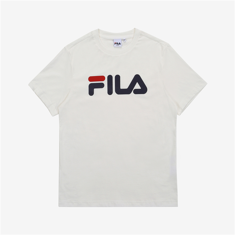[Korea Fila] 18 năm chữ lớn LOGO Những người yêu thích áo phông ngắn tay bình thường FS2RSA2001X - Áo phông thể thao áo tank top gym