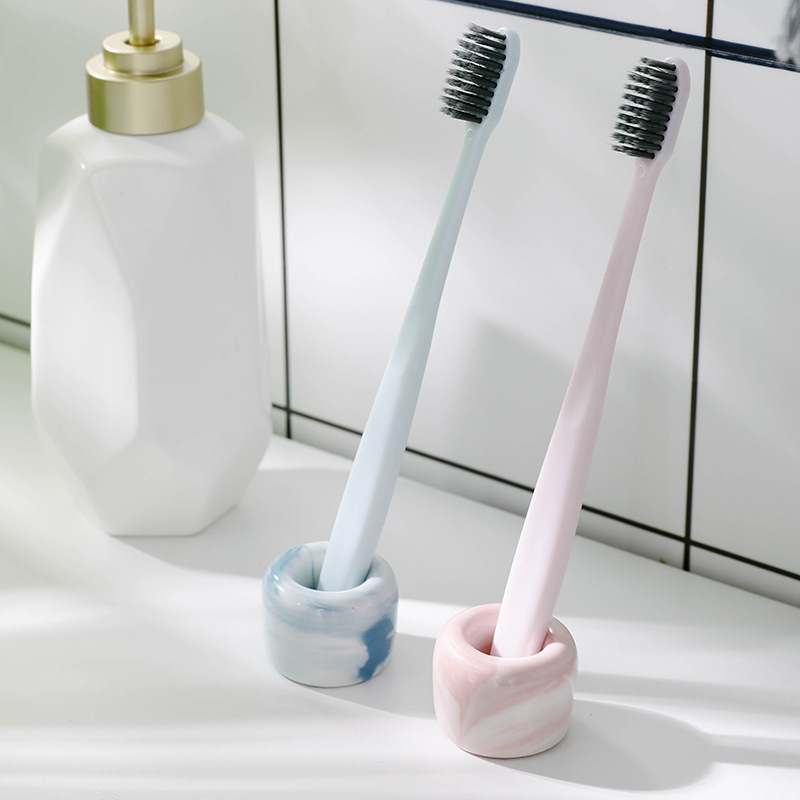 Marble pattern creative toothbrush holder Ceramic tooth holder Fashion personality simple toothbrush holder Couple toothbrush base holder