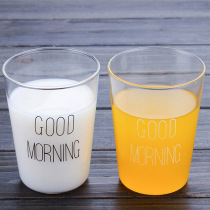 Japanese ins Nordic GOOD MORNING glass cup water Cup breakfast cup Milk Cup Tea Cup GOOD MORNING Cup