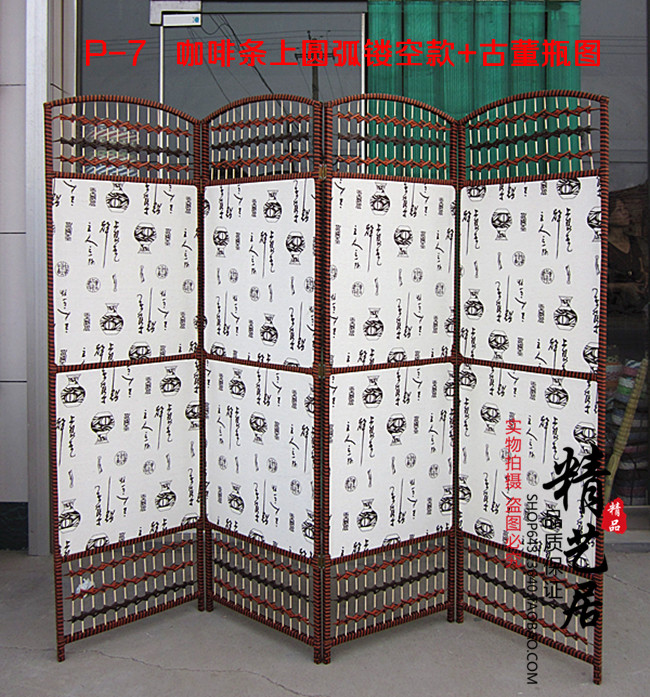 Màn hình thời trang bình dị mây vải màn hình bảo vệ môi trường nhà phân vùng tường rơm màn hình phân vùng - Màn hình / Cửa sổ vách gỗ ngăn phòng khách