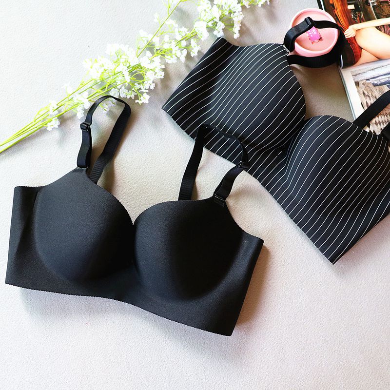 Plus-Size Thin Push-Up Bra Set for Women, Minimizes Large Busts, Ultra-Thin Bra, Seamless Bra, Anti-Sagging 95Dc