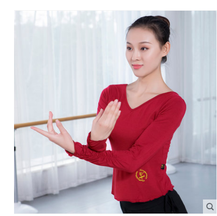 Body Pure Color Long Sleeve T-shirt Lady Blouse Adult Dance Costume Square Dance Yoga Practice 3604