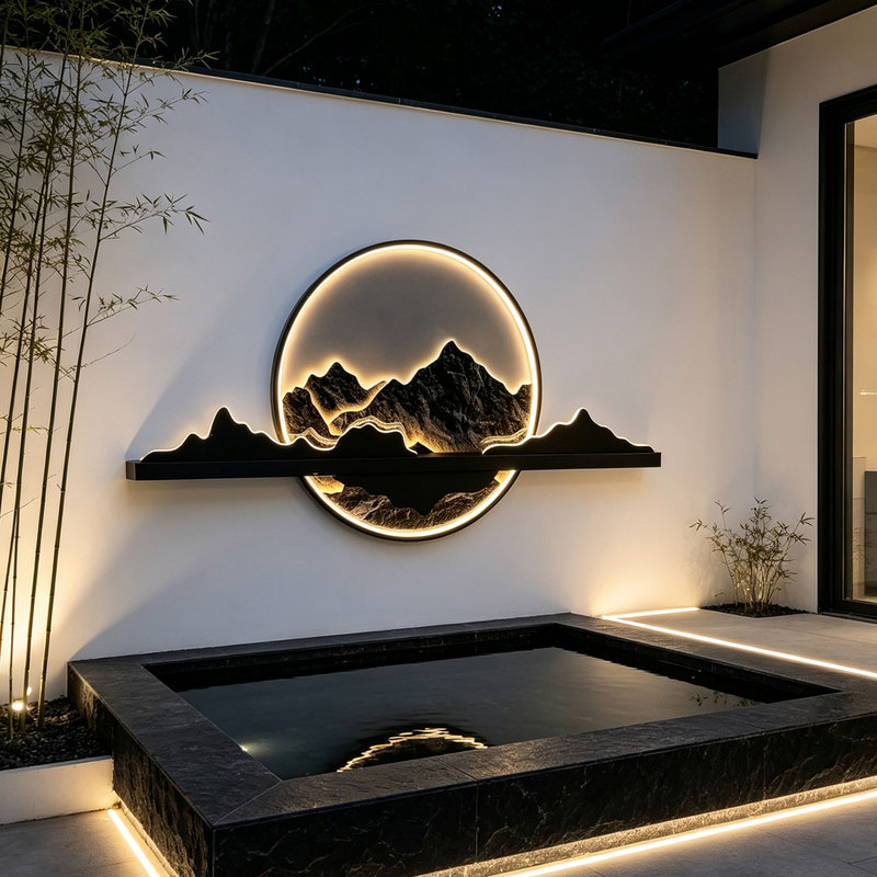 Stainless Steel Outdoor Mural Light Waterproof Villa Courtyard Solar Screen Wall Landscaping Decoration Outdoor Landscape Wall Light Stainless Steel Outdoor Mural Light Waterproof Villa Courtyard Solar Screen Wall Landscaping Decoration Outdoor Landscape Wall Light