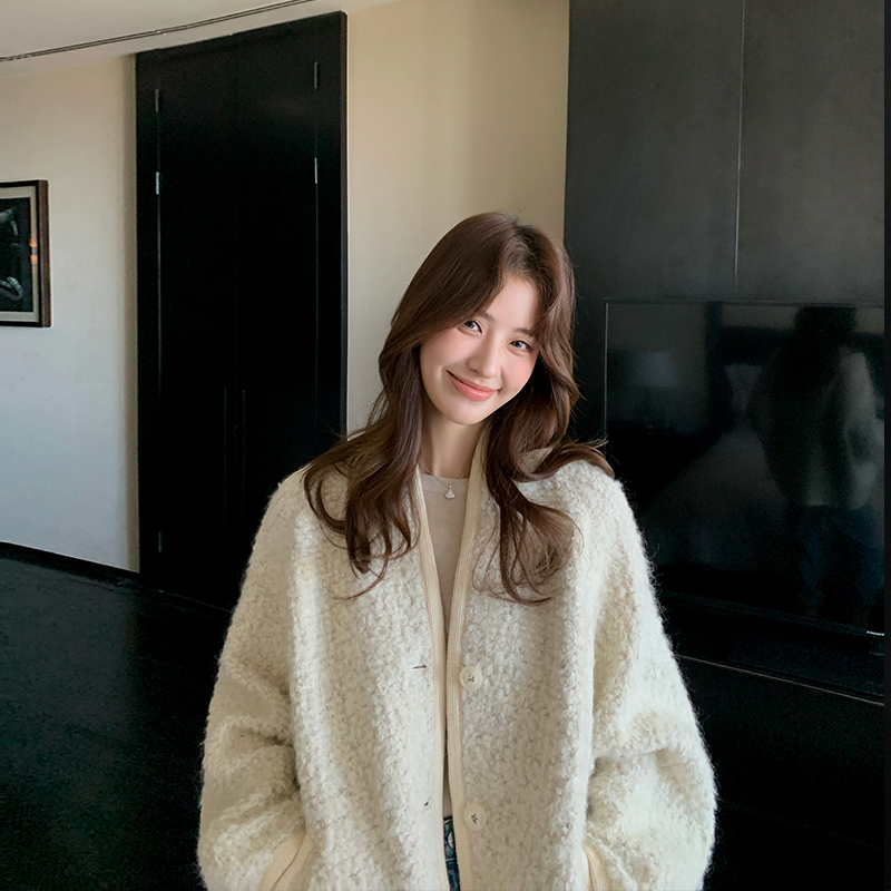 Tomwini Niche Design Blogger Style Oversized Wool Coat Sheep Wool Mohair Alpaca Wool Korean Style Coat