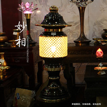 Wonderful Buddha with Buddha front lamp Changming lamp Temple Buddha lamp Lotus lamp Purple Pearl Crystal shrine lamp