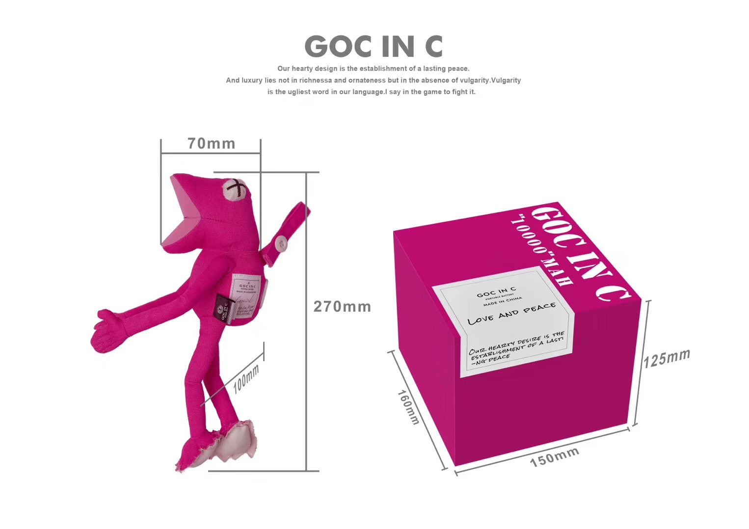 GOC IN C ếch sạc kho báu TÌNH YÊU hoạt hình búp bê điện thoại di động 10000 mAh quà tặng sáng tạo thủy triều - Ngân hàng điện thoại di động pin sạc dự phòng 20000mah