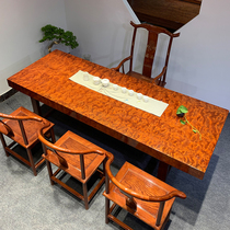 Bahua solid wood large plate tea table 2 meters log tea table table Brazilian rosewood mahogany dining table new Chinese desk