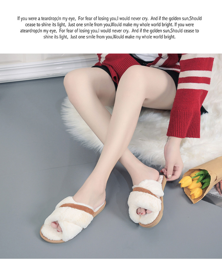 2018 thời trang mới cross-toe lông dép nữ mùa thu và mùa đông dép bông trong nhà nữ không trơn trượt sàn kéo dép quai hậu nữ đế cao
