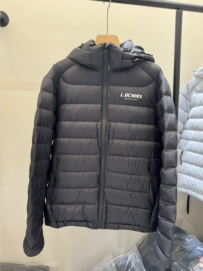 2025 Winter New Style Ribbed down Jacket for Women, Short Korean Version, Fashionable Loose Fit, Hooded, Thickened with 90% White Duck down Coat