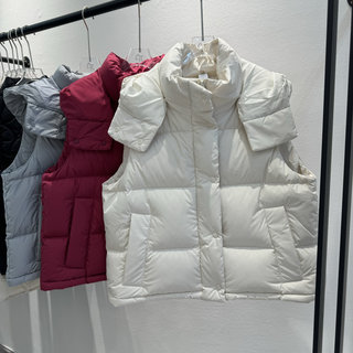 European Style Short down Vest 2025 Autumn and Winter New Luxury Women's Fashion Vest 90% White Duck down Same Style as in Shopping Malls