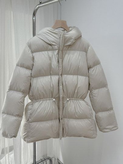 2025 Winter Cloud Puff down Jacket for Women, Petite Mid-Length Hooded Slimming Thickened Puffer Coat