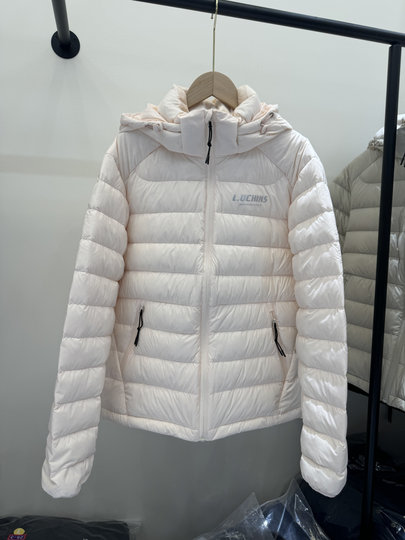 2025 Winter New Style Ribbed down Jacket for Women, Short Korean Version, Fashionable Loose Fit, Hooded, Thickened with 90% White Duck down Coat