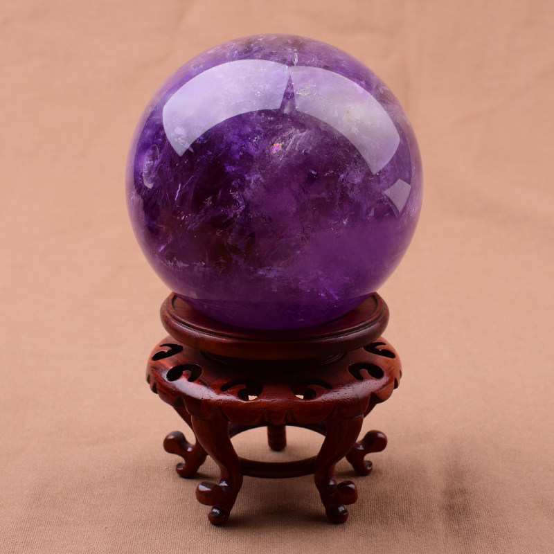 Natural amethyst ball ornaments amethyst rough stone polished desk desk porch auspicious gift purple gas east
