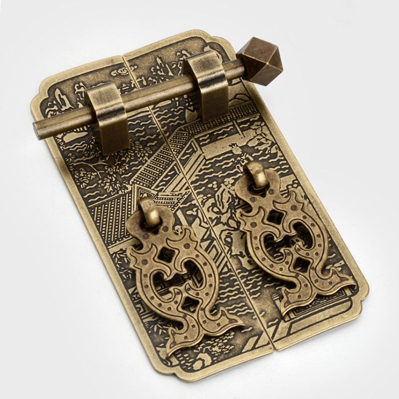 Chinese Imitation Antique Cabinet Handle Wardrobe Whole Cabinet Door Handle Shoe Cabinet Bookcase Bookcase Door Lock Red Wood Furniture Hardware copper accessories