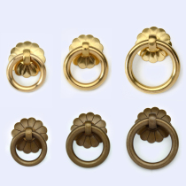 Chinese style copper drawer pull ring handle antique cabinet door pull ring shoe cabinet door handle brass