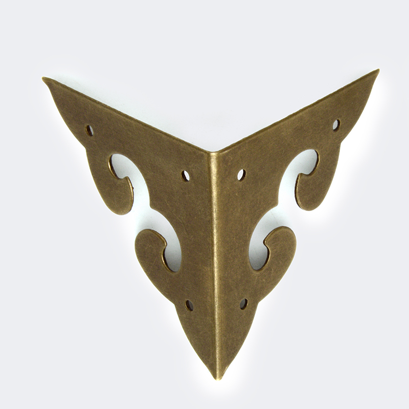 Chinese antique pure copper two-sided corner bronze metal corner guard edge right-angle copper decorative camphor wood box copper accessories