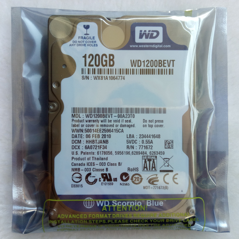 New 0 power-on WD Western data blue disk 2 5 inch 120g notebook computer hard disk SATA serial port machinery