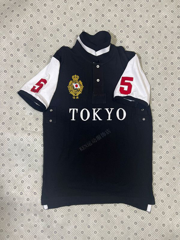 夏装男运动polo衫T恤刺绣翻领高尔夫休闲 𫔮T短袖上衣芝加哥纽约黑色 4
