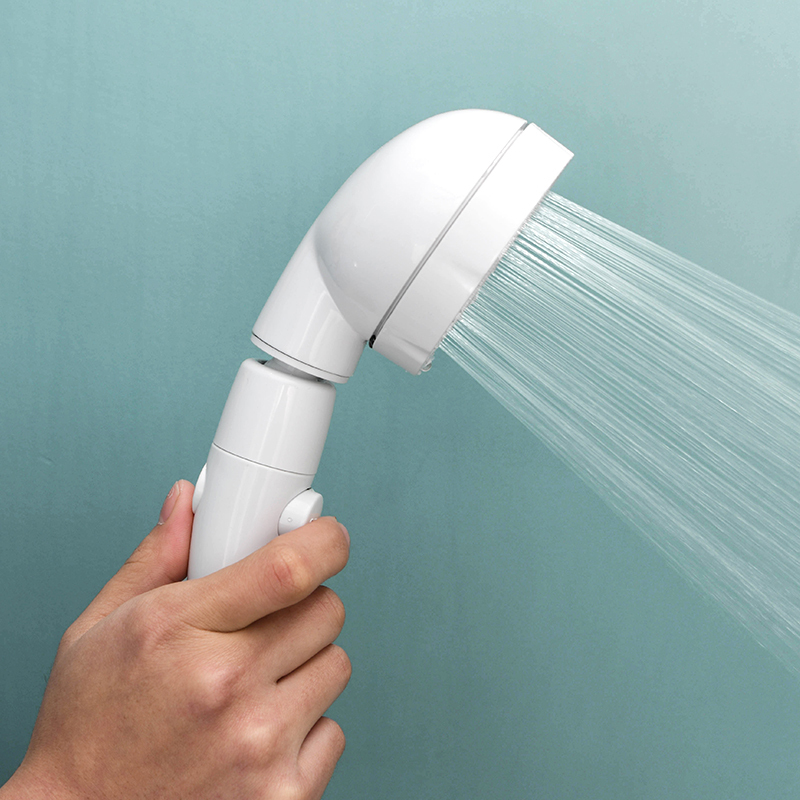 Japanese Pressurized Shower Head, Rotatable, Three-Level Adjustable, Handheld with Switch, Home Use, Water-Stop Feature, Bathroom Shower Head