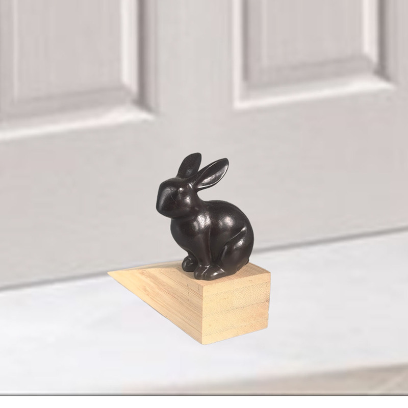 Cute Rabbit Bamboo Door Stopper, Door Wedge, Anti-Collision, Windproof, Creative Home Decoration Cute Rabbit Bamboo Door Stopper, Door Wedge, Anti-Collision, Windproof, Creative Home Decoration