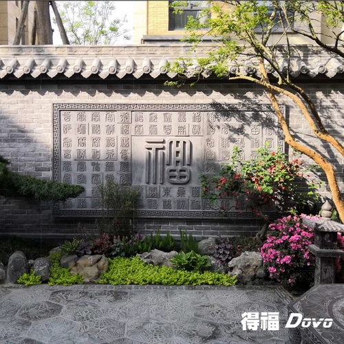 Кирпичная резьба тень стена подвесной чайная чарта китайский двор подвесной фоновый фоновый украшение стены 1,5*3 метра, чтобы построить Фушу